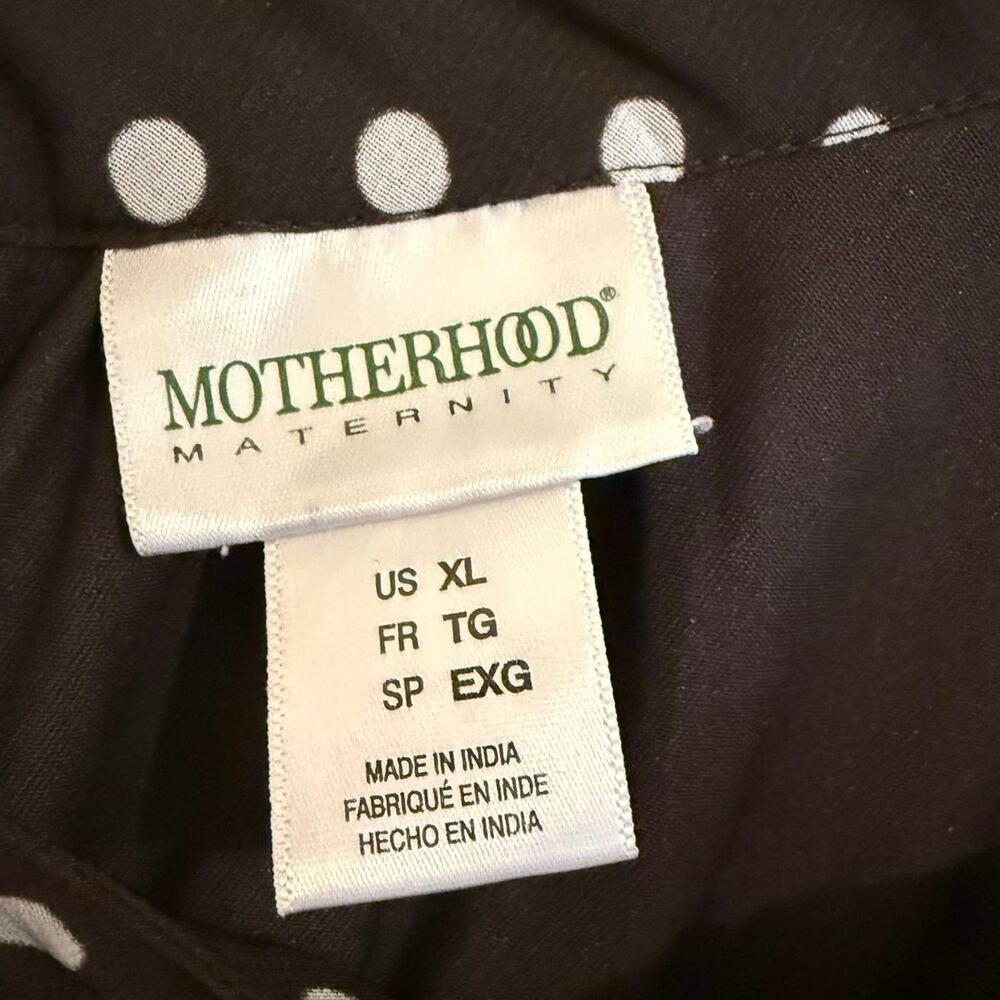 Motherhood Maternity Brown White Polka Dot Sleeveless Dress Size XL Preppy - Picture 5 of 8